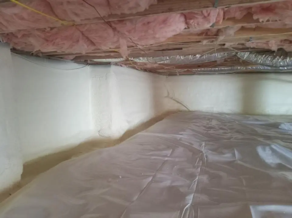 Crawl space encapsulation with closed-cell spray foam for Attic Insulation in Lafayette